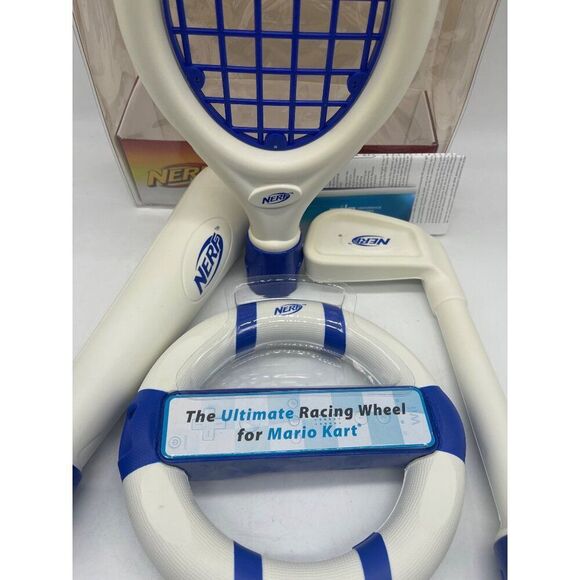 Hasbro Nerf Sports Pack For Nintendo Wii Tennis Golf Baseball Wheel - Picture 4 of 6